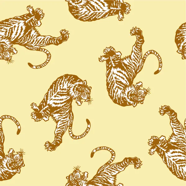 Tigre japonais sans couture — Image vectorielle